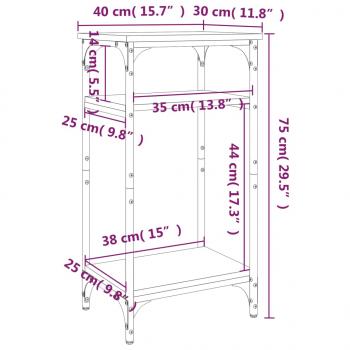 Beistelltisch Grau Sonoma 40x30x75 cm Holzwerkstoff