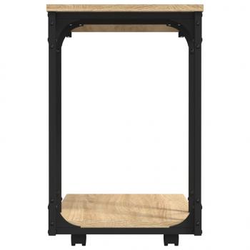 Beistelltisch mit Rollen Sonoma 50x35x55,5 cm Holzwerkstoff