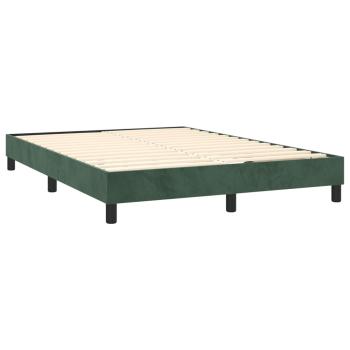 Boxspringbett mit Matratze Dunkelgrün 140x190 cm Samt