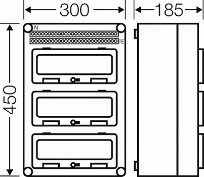 Hensel Mi 1333 Automatengehäuse 36TE mit 3 Klappdeckeln