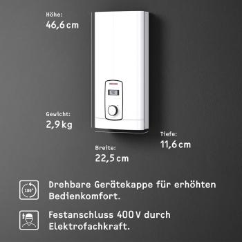 STIEBEL ELTRON DHB-E 18/21/24 LCD Komfort-Durchlauferhitzer, EEK: A, 18-24kW, Über-/Untertischmontage (236745)