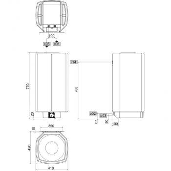 STIEBEL ELTRON SHZ 80 LCD Wandspeicher, EEK: B, 6kW, 80 Liter, ECO-Funktionen, weiß (231253)