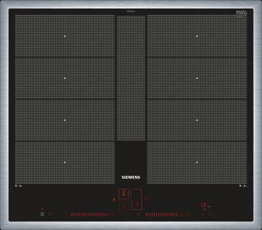ARDEBO.de Siemens EX645LYC1E iQ700 Autarkes Induktionskochfeld, Glaskeramik, 60 cm breit, Edelstahl-Rahmen, Sensor-Tasten
