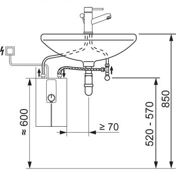 STIEBEL ELTRON DCE 11/13 Kompakt-Durchlauferhitzer, EEK: A, elektronisch geregelt, 13,5 kW, Untertischmontage (230770)