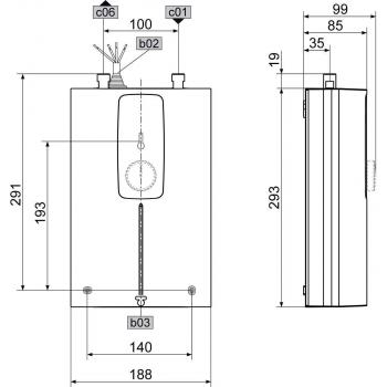 STIEBEL ELTRON DCE 11/13 Kompakt-Durchlauferhitzer, EEK: A, elektronisch geregelt, 13,5 kW, Untertischmontage (230770)