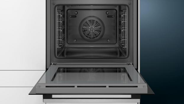 Siemens HB517ABS0 iQ500 EEK: A Einbaubackofen, 60 cm breit, 71 Liter, cookControl10, 3D-Heißluft, Edelstahl