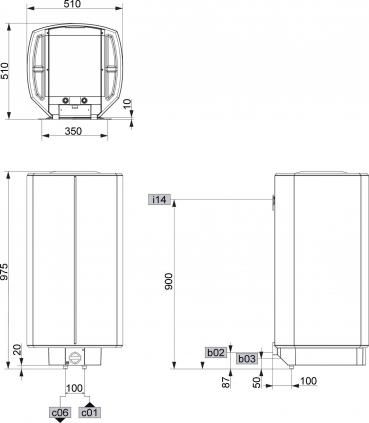 STIEBEL ELTRON HFA-Z 100 Wandspeicher, EEK: C, 100 Liter, offen/geschlossen, Boilerfunktion (74469)