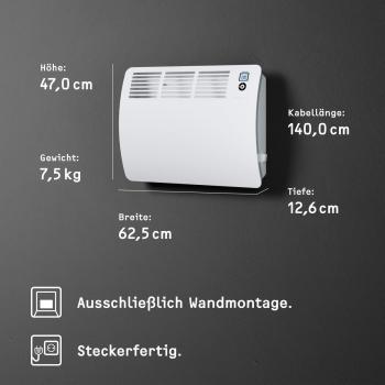 STIEBEL ELTRON CON 15 Premium Wandkonvektor, 1.50kW/230V, alpinweiß (237832)