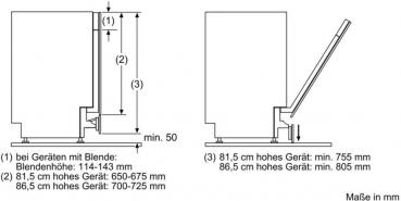 Neff Z7880X0 Klappscharnier für hohe Korpusmaße