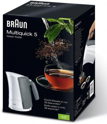 Braun WK 500 Multiquick, Wasserkocher, 1,7 l, 3000 W, weiß