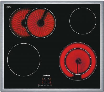 ARDEBO.de Siemens ET645HN17E Autarkes Glaskeramik Kochfeld, Glaskeramik, 60 cm breit, Edelstahl-Rahmen, Sensor-Tasten