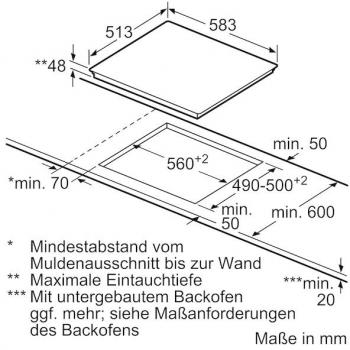 Siemens ET645HN17E Autarkes Glaskeramik Kochfeld, Glaskeramik, 60 cm breit, Edelstahl-Rahmen, Sensor-Tasten