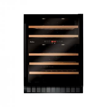 ARDEBO.de Amica WK 341 110-1 S Unterbau Wein-Kühlschrank, 60cm breit, 45 Standardweinflaschen, LED Beleuchtung, Ventilator, schwarz