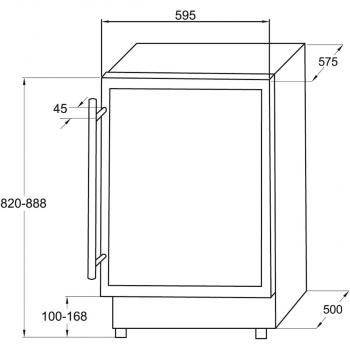 Amica WK 341 110-1 S Unterbau Wein-Kühlschrank, 60cm breit, 45 Standardweinflaschen, LED Beleuchtung, Ventilator, schwarz