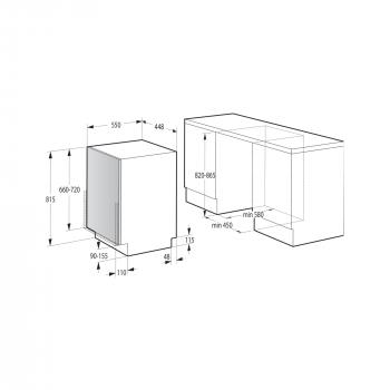 Gorenje GV520E10 Vollintegrierter Geschirrspüler, 45 cm breit, 11 Maßgedecke, AquaStop, Überlaufschutz