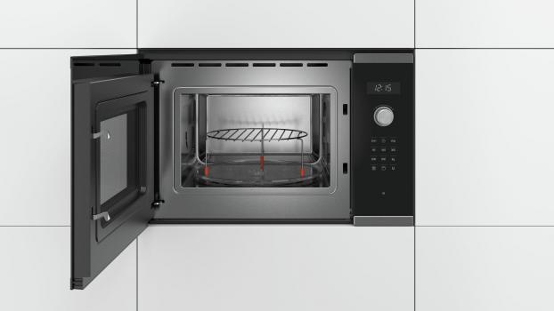 Bosch BEL554MS0 Serie 6 Einbau-Mikrowelle, 900 W, 25l, AutoPilot 8, Grill, Edelstahl