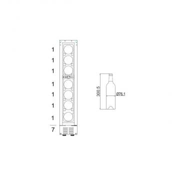 Amica WK 341 100-1 S Stand-Weintemperierschrank, max. 7 Flaschen, 14,8cm breit, Ventilator, LED-Beleuchtung, schwarz