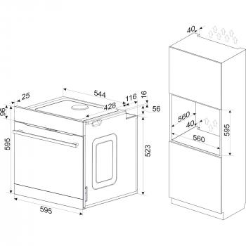 Amica EBX 947 600 SM EEK: A Einbaubackofen, 77 L, SteamClean, Umluft, 6 Backofenfunktionen, CoolDoor3, matt-schwarz