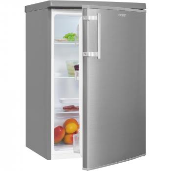 Exquisit KS16-V-H-040E Kühlschrank ohne Gefrierfach, 55 cm breit, 127 L, LED Beleuchtung, Edelstahl-Look