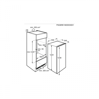 AEG SFB612F1AF Einbaukühlschrank, Nischenhöhe: 122,5cm, 181L, Festtürtechnik, OptiSpace, Frostmatic, vollautomatisches Abtauen