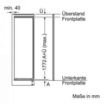 Neff KI1813FE0 N70 Einbaukühlschrank, Nischenhöhe: 177,5cm, 319l, Festtürtechnik, FreshSafe2, VarioShelf