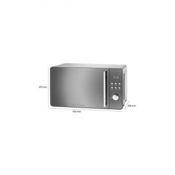 ProfiCook PC-MWG 1175 Stand Mikrowelle, 800W, Grill 1000W, 9 Automatikprogramme, Timer, Kindersicherung, silber