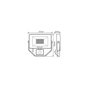 Esylux EL10810732 LED Strahler AFL BASIC LED 30W, 3000lm, 4000K, IP65, mit Bewegungsmelder, schwarz