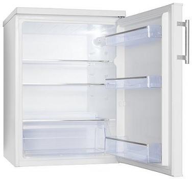 Amica VK S15917 W Standkühlschrank, 60 cm breit, 156 L, Automatische Abtauung, LED-Beleuchtung, Gemüseschublade, Platte abnehmbar, weiß