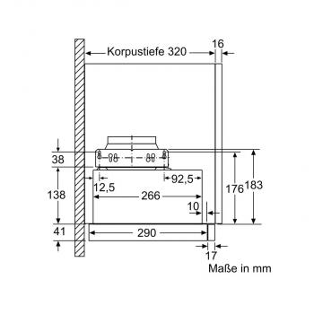 Siemens LI63LA526 EEK: C iQ100 Flachschirmhaube, 60 cm breit, leiser Motor, LED, silbermetallic