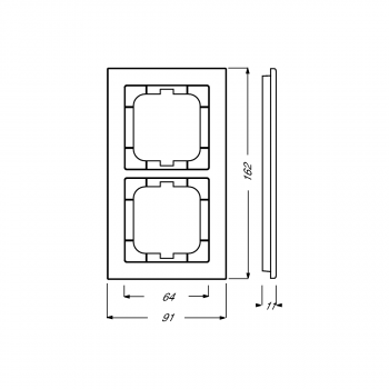 Busch-Jaeger 1722-270 Abdeckrahmen, Axcent, 2-fach Rahmen, platin (2CKA001754A4684)