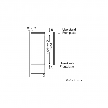 Siemens KI52LADE0 iQ500 Einbaukühlschrank, Nischenhöhe: 140 cm, 228l, Festtürtechnik, superCooling, hyperFresh