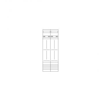 Hager ZK53Q7N Komplettfeld, Zählerfeld, univers Z, 1350 mm, 4 Zählerplätze, 3-Punkt, 2-feldig