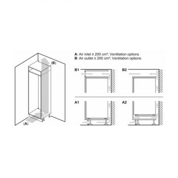 Bosch KIL42VFE0 Einbau Kühlschrank, Nischenhöhe 122,5 cm, 187L, Festtürtechnik, Multi Box XXL, Eco Airflow, LED Beleuchtung, Winterschaltung, Schnellkühlenfunktion