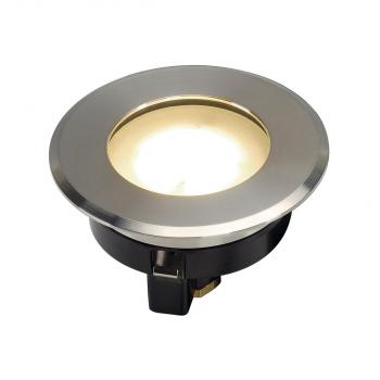 SLV DASAR FLAT 80 Outdoor Bodeneinbauleuchte, LED, 3,5W, 3000K, IP67, rund, edelstahl gebürstet (228412)