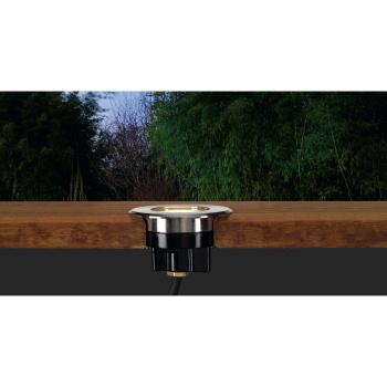 SLV DASAR FLAT 80 Outdoor Bodeneinbauleuchte, LED, 3,5W, 3000K, IP67, rund, edelstahl gebürstet (228412)