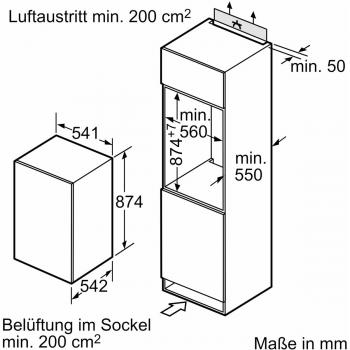 Bosch GIV21VSE0 Einbau-Gefrierschrank, 60 cm breit, 96 L, Schlepptür, BigBox, LowFrost