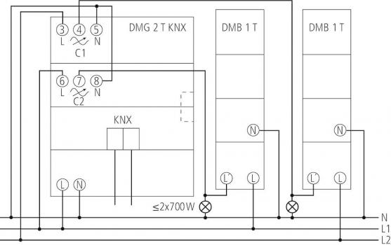 Theben DMG 2 T KNX 2-fach Universaldimmaktor, MIX2, 4,5 Watt (4930270)