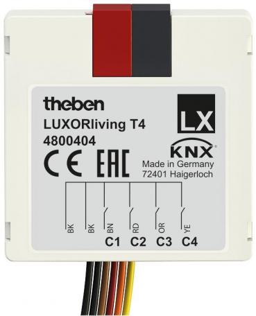 ARDEBO.de Theben LUXORliving T4 4-fach Binäreingang-Tasterschnittstelle, IP 20 (4800404)