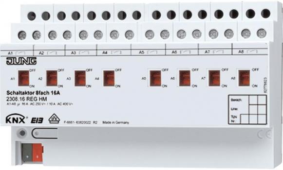 ARDEBO.de Jung 2308.16REGHM KNX Schaltaktor 8fach, REG Reiheneinbaugeräte