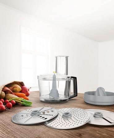 Bosch MUZ9VLP1 VeggieLove Plus, Multimixer inkl. 3 Scheiben, Zitruspresse, weiß/silber