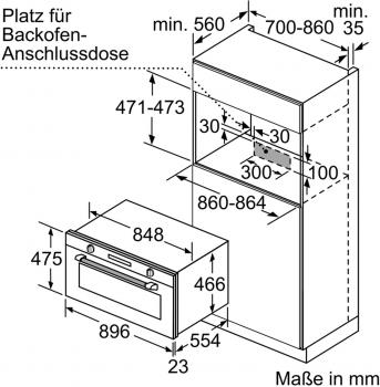 Bosch VBC5580S0 Serie 6 EEK: A+ Einbaubackofen, 90cm breit, 85 Liter, Teleskopauszug, Heißluft, edelstahl