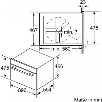 Bosch VBC5580S0 Serie 6 EEK: A+ Einbaubackofen, 90cm breit, 85 Liter, Teleskopauszug, Heißluft, edelstahl