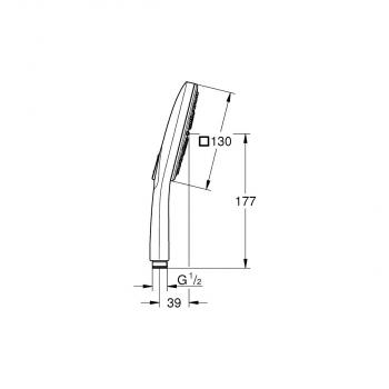 GROHE Vitalio Smartactive 130 Cube Handbrause, wassersparend, EcoJoy, chrom/weiß (26595000)