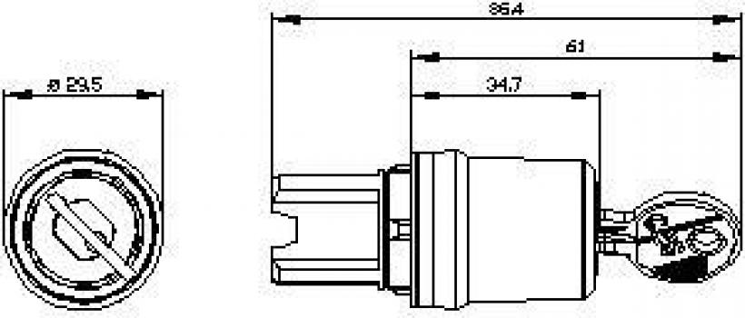 Siemens 3SU1000-5BF01-0AA0 Schlüsseltaster, schwarz (3SU10005BF010AA0)