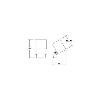 Brumberg BLOKK LED-Anbaustrahler, IP65 strukturgraphit, 635.0 lm, 3000K (60111103)