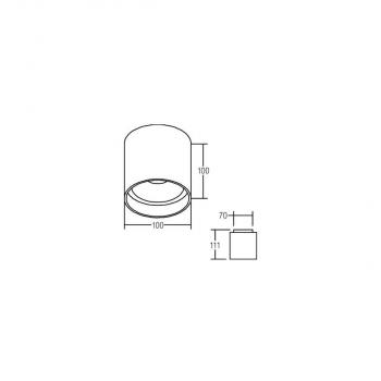 Brumberg TUBIC LED-Anbaudownlight, schaltbar, mit Indirektanteil strukturweiß, 1050.0 lm, 3000 K (12042173)