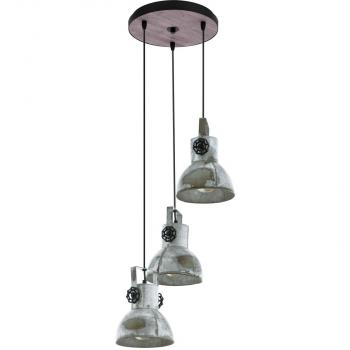 ARDEBO.de Eglo  BARNSTAPLE Pendelleuchte, 3x40W, E27, braun (49647)