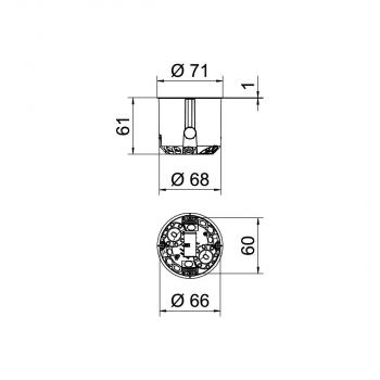 OBO Bettermann HG 61 HW Hohlwand-Geräte-Verbindungsdose, 25 Stück (2003804)