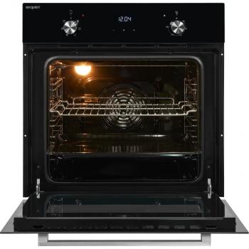 Exquisit EBE657-U-020 Einbaubackofen, 60 cm breit, 59L, Timer, 6 Funktionen, Grill, Kühlventilator, Schwarz