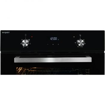 Exquisit EBE657-U-020 Einbaubackofen, 60 cm breit, 59L, Timer, 6 Funktionen, Grill, Kühlventilator, Schwarz